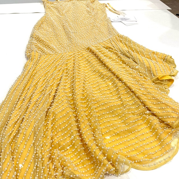 Mac Duggal 93741 Imitation Pearl One Shoulder Beaded High Low Dress 6 - Picture 6 of 8